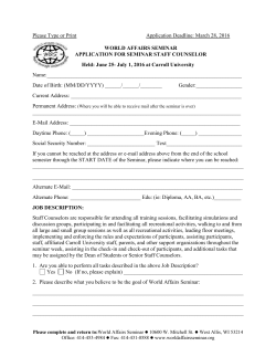 Please Type or Print - World Affairs Seminar