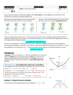 10.1 - Conics and Calculus