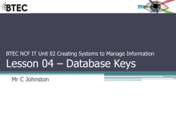 BTEC NCF IT Unit 02 Creating Systems to Manage Information