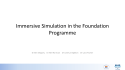 Immersive Simulation in the Foundation Programme