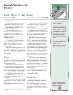 Field Care of Big Game - Colorado State University Extension