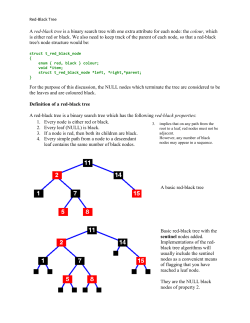 A red-black tree is a binary search tree with one extra attribute for