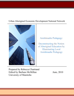 Anishinaabe Pedagogy: Deconstructing the Notion of Aboriginal