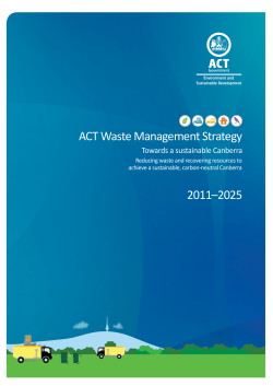 ACT Waste Management Strategy - Environment, Planning and
