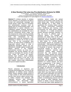 A New Random Pair-wise key Pre-distribution Scheme for