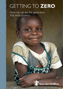 getting to zero - Save the Children UK