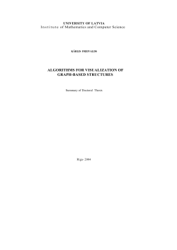 Kārlis Freivalds. Algorithms for visualization of graph