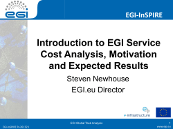 Itroduction to EGI Service Cost Analysis, Motivation and Expected