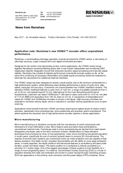 Application note: Renishaw`s new VIONiC™ encoder offers