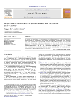 Nonparametric identification of dynamic models with