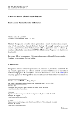 An overview of bilevel optimization