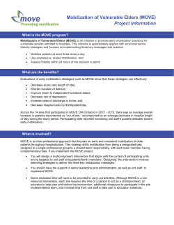 Mobilization of Vulnerable Elders (MOVE) Project