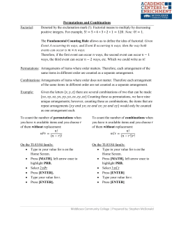 Permutations and Combinations