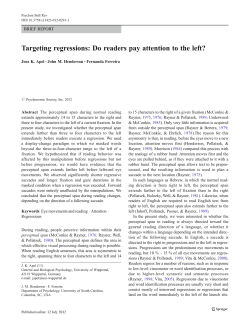 Targeting regressions: Do readers pay attention to the left?
