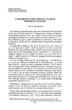 A CONVERGENCE STRUCTURE ON A CLASS OF PROBABILITY