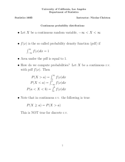 Let X be a continuous random variable, &minus;&infin; <X