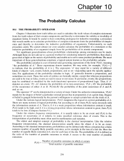 The Probability Calculus