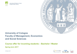 University of Cologne Faculty of Management, Economics and