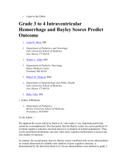 Grade 3 to 4 Intraventricular Hemorrhage and Bayley Scores Predict
