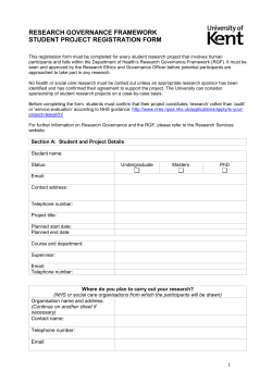 This registration form must be completed for every student research