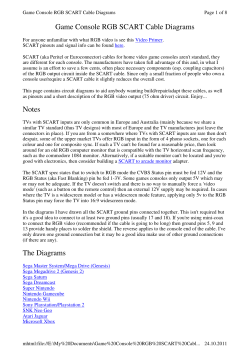 Game Console RGB SCART Cable Diagrams Notes