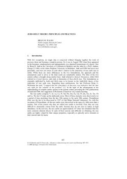 JUDD-OFELT THEORY: PRINCIPLES AND PRACTICES BRIAN M