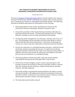 Procedures Required for Hearing - Office of Legal Affairs