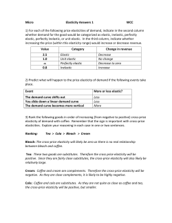 Micro Elasticity Answers 1 WCC 1) For each of the following price