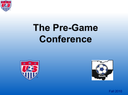 The Pre-Game Conference