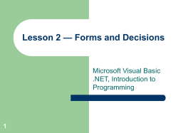 Lesson 2 &ndash; Forms and Decisions