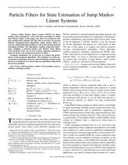 Particle filters for state estimation of jump markov linear systems