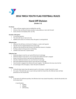 2016 YMCA YOUTH FLAG FOOTBALL RULES Hand