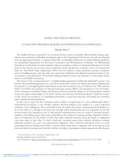 agora: the end of treaties collective decision