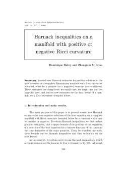 Harnack inequalities on a manifold with positive or negative Ricci
