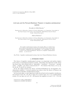Limit sets and the Poincar&eacute;-Bendixson Theorem in - ICMC