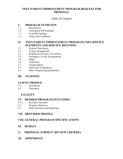 Second Chance Homes Request for Proposal