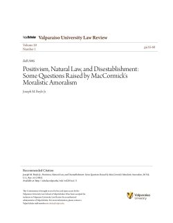 Positivism, Natural Law, and Disestablishment: Some Questions