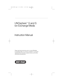 UNOsphere&trade; Q and S Ion Exchange Media Instruction - Bio-Rad