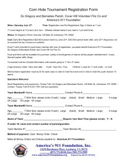 Corn Hole Tournament Registration Form