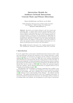 Interaction Models for Audience-Artwork Interaction