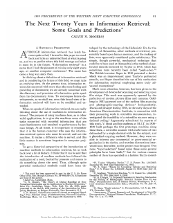 The Next Twenty Years in Information Retrieval: Some Goals and