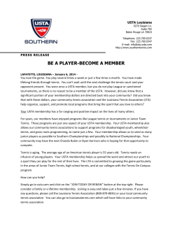 press release - Louisiana Tennis Association.
