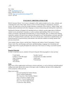 British Literature Syllabus