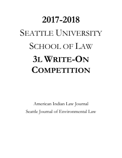 3l Write-On Competition - Seattle University School of Law