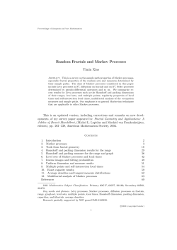 Random Fractals and Markov Processes