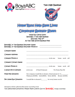 Tam High Baseball Home Runs Help Save Lives Corporate Sponsor