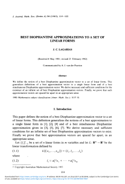 Best Diophantine approximations to a set of linear forms
