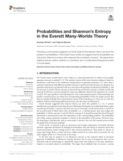 Probabilities and Shannon`s Entropy in the Everett Many