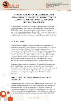 MENZIES SCHOOL OF HEALTH RESEARCH SUBMISSION TO