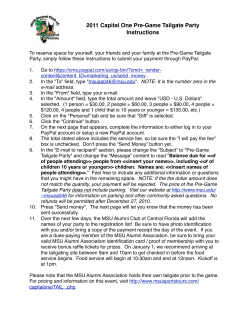 Pre-Game Tailgate Party